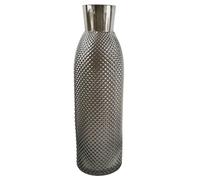 Glass Vase Smoke Grey Diamond Tall Glass Vase 50Cm Botanik