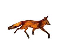 (50cm) Sneaky Rustic Metal Foxes Garden Decoration with Stakes