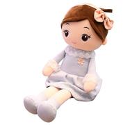 50cm Soft Plush Toy Doll, Stuffed Cartoon Girl with Flower Dress and Bow, Cute Fabric Doll for Kids, Sleep Pillow Plush Figure for Bed, Sofa, Nursery or Decorative Playroom Display