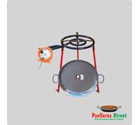Authentic Spanish Paella Pan - 50cm Polished Steel Pan with 50cm Lid