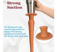50cm Super Long Gold Ox Tail Silicone Anal Plug 19.7 Inch Large Soft Elastic Stretchy Design Scale Readings Suction Base for Floor Bathtub