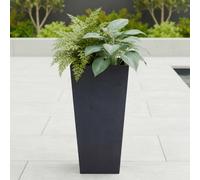 50Cm Tall Planter, Slate Grey Reinforced Stone Idealist™ Tapered Garden Planter, Outdoor Small Plant Pot L24 W24 H50 Cm, 30L
