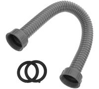 50cm Telescopic Drain Hose with 45.2mm Female Threaded Ends | PVC Corrugated Tubing, Double-ended Connectors and Sealing Gaskets, for Washbasin and P-trap Setup