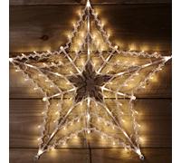 50cm Warm White 100 LED Window Star Light Up Indoor/Outdoor Christmas Decorations