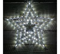 50cm White 100 LED Window Star Light Up Indoor/Outdoor Christmas Decorations Samuel Alexander White One Size