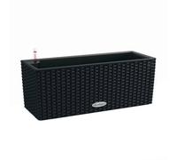 50Cm Window Box, Graphite Black Plastic Self-Watering Planter With Water Level Indicator Lechuza Balconera Cottage H19 L50 W19 Cm
