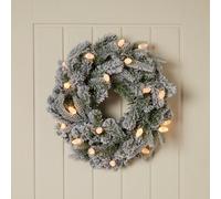 50Cm Winter Wonderland Pre-Lit Christmas Wreath - Green