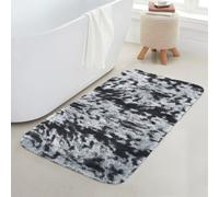 ( 50cm x 80 cm (1 ft 6 in x 2 ft 6 in)- Small Bath Mat/ Door Mat, Black Grey/ Charcoal Grey) Shaggy Grey Rugs Non Slip Area Rug Runner Carpets