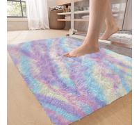 (50cm x 80 cm OR 1 ft 6 in x 2 ft 6 in Bath Mat/ Door Mat, Rainbow- Shaggy Rugs) Modern Living Room Rugs Shaggy Fluffy Bedroom Soft Carpets Runner Indoor Outdoor Rug Floor Mats