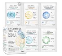 50Combo Korean Face Sheet Mask Gift Pack, Hydrating, Calming, Brightening, Smooting, Rejuvenating, EVE Vegan, Cica, Hyaluron, Retinol, Ceramide, Collagen