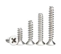 50cs/Lot Self-tapping Screws Cross Recessed Countersunk Head 304 Stainless Steel M1.7 M2 M2.6 M3 M4 Flat Cap Screw(3mm x50pcs,M1)
