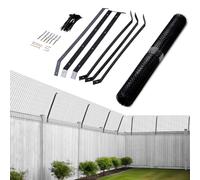 50CT Cat Fence Anti Climb, 10m Cat Proof Fence Kit, Black Steel Brackets | Cat Proofing Fence Kit with 4mm Thick Hot-Dip Galvanised Steel Powder Coated Brackets, Keep your Cat Safe