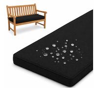 50D High-De Foam Bench Cushs, 5cm Thick Waterproof Pad for Garden, Patio, Swing, Dining Table, Corner Bench, Window Seat, Black, 150x45cm