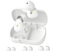50dB Ear Plugs for Sleeping Noise Cancelling, Refillable Silicone Earplugs with 6 Ear Tips and Carrying Case, Noise Reducing Earplugs for Sleeping, Studying, Working, Traveling (White, S/M/L)