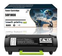 50F1H00 Toner Cartridge Compatible with Lexmark MS310d MS310dn MS312dn MS315dn MS410d MS410dn Printers, Replacement Parts Contains Chip and Clear Printing/260(1 Pack Black)