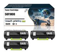 50F1H00 Toner Cartridge Compatible with Lexmark MS310d MS310dn MS312dn MS315dn MS410d MS410dn Printers, Replacement Parts Contains Chip and Clear Printing/260(3 Pack Black)