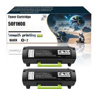 50F1H00 Toner Cartridge Compatible with Lexmark MS310d MS310dn MS312dn MS315dn MS410d MS410dn Printers, Replacement Parts Contains Chip and Clear Printing/260(2-Pack Black)