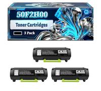 50F2H00 Toner Cartridges Compatible for Lexmark MS310d MS310dn MS310dw MS410d MS410dn Printers, With Chip Large Capacity 6000 Pages (3 Pack Black)