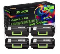 50F2X00 Compatible for Lexmark Toner Cartridges with Chip MS410d MS410dn MS510dn MS610de MS610dn Printers (4 Pack Black)