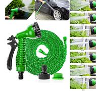 50FT and 100FT Garden Hose Pipe EZ Expandable Garden Water Hose Pipe with Nozzle and 8 Function Spray Gun Fitting Anti-Leakage Kink Free Flexible Lightweight Extra Strength Garden Hose (100FT, Green)