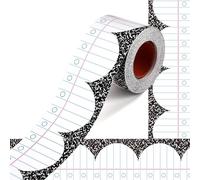 50ft Composition Notebook Bulletin Board Border, Black and White Straight Trim Border with Scalloped Edge Notebook Paper Pattern Classroom Decor for School Office Chalkboard Posterboard Wall Decor