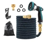 50FT Expandable Garden Hose,Flexible Water Hose w/ 10-Pattern Spray Nozzle