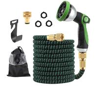 50FT Expandable Garden Hose,Flexible Water Hose w/ 10-Pattern Spray Nozzle