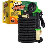 50FT Flexi Hose Expandable Garden Water Hose - Heavy Duty, Lightweight, Black