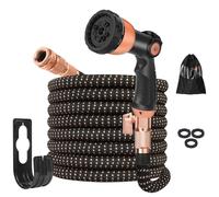 50ft Hose Pipe - Expandable Garden Hose with 10 Modes Spray Gun, Flexible Garden Hose Pipe, 3/4", 1/2" Solid Brass Fittings, Lightweight & Kink-Free 3