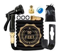 (50FT Hose+Spray Gun+Connector+Hanger) Heavy Duty Expandable Garden Hose Pipe Spray Gun Flexible Expanding Stretch Pipe