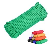 50Ft Nylon Poly Rope Strong Utility Polyester Cord for Clothes Line Flag Pole Camping Tie Pull Swing Climb Knot Indoor Outdoor Use (Green,4mm)