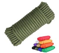 50Ft Nylon Poly Rope Strong Utility Polyester Cord for Clothes Line Flag Pole Camping Tie Pull Swing Climb Knot Indoor Outdoor Use (Military Green,6mm)
