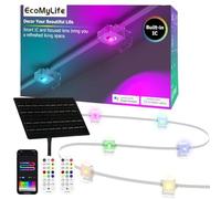 50ft Solar Permanent Outdoor Light, Smart RGB Plus IC Outside Lights for House, App/Remote Control String Light, Work with Alexa, IP67 Waterproof LED Strip for Daily Party Christmas All Holiday Decor