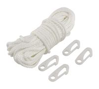50ft x 1/4 inch flag halyard rope with 4 flag clips, compatible with outdoor flagpole accessories