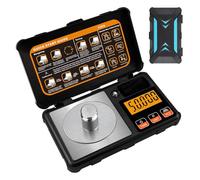 50g/0.001g Digital Scales Pocket Micro Scales with 6 Units, High Precision Gram Scale, Mg Scale for Powders, Jewelry, Medicine, with Cal Weight, Tweezer, Weighing Pan, Battery