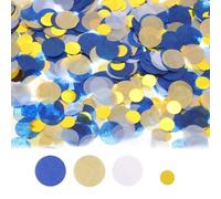 50g Blue Paper Confetti,1 Inch White Blue golden Round Tissue Confetti for Wedding Parties,Birthday and Gender Reveal