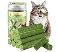 50g Cat Grass Teething Stick, Freezed Dried Cat Grass Sticks Snacks for Cats, Edible Cats Treats for Teeth Cleaning and Hairball Removal