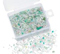 50g Crushed Glass Irregular Metallic Chips,Broken Glass Chips for Crafts Glass Gravel for Microscopic Landscaping,Decoration,Green Color Scheme