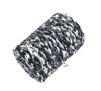 50G Dyed Toothbrush Wool Yarn Warm Soft Velvet Handmade Characteristic Thread Pompom Fancy Crochet Yarn (Color : Black White)