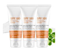 50g Factor 100 Sun Cream, Waterproof Sunscreen SPF 100, Factor 100 Face & Body Sunscreen, Moisturizing UVB/UVA Protection Sun Cream, Refreshing and Non Greasy, for All Skin Types and Ages (3PCS)