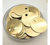 VICIYOO 50g Large Round Sequins 20mm PVC Flat Round Paillette for Crafts Light Gold with 3mm Side Big Hole