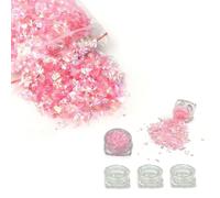 50g Mermaid Nail Chunky Glitter Sparkles Irregular Iridescent Sequin Flakes for Nails Art Decoration Hair Eyes Face Body DIY Craft(Pink 02)