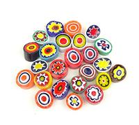 50g Mixed Large Millefiori 11 to 15mm. Approx 24 Pieces