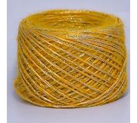 50g Mohair Metallized Thread Yarn Coarse Mercerized Yarn Knitting Yarn Acrylic Chenille Burly Spun Crochet Yarn(Golden Yellow)