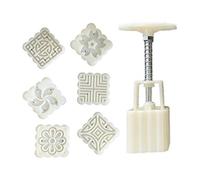 50g Mold 6 Square Flower Stamps Cookie Cutter, A | Hand Press Green Bean Cake Pastry Bakeware Mold Cookie Cutter Square Flower Stamps
