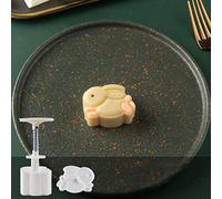 50g Mooncake Mould with 3D Rabbit Stamp Bakeware Cookie Cutter Hand Press Mould Cake Decoration Tool Kitchen Gadget for Kitchen Cookie Muffin Fondant Cupcake Dessert
