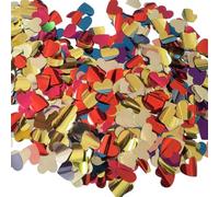 50g Multicolor Metallic Shiny Heart Confetti-Table Confetti for Party Wedding Decoration(Φ1.5cm)