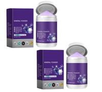 50g Purple Whitening Mineral Powder - Quickly removes Yellow Teeth Stains in 1 Minute, Protects Gums, and freshens Breath.