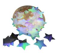 50g PVC Sequins 34mm Star with 1 Side Hole Flat Loose Paillette Garment Transparent White AB Spangles