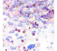 50g PVC Sequins 4-8mm Multi-Shaped Mixed Glitter Loose Paillette For Making Handicraft Supplies DIY Manicure(Purple)